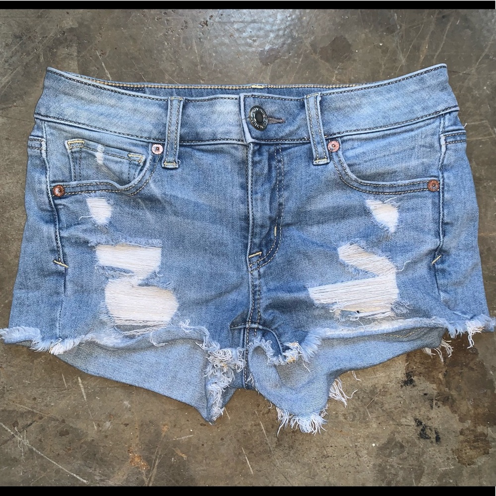 American Eagle Mid-Rise Distressed Shorts